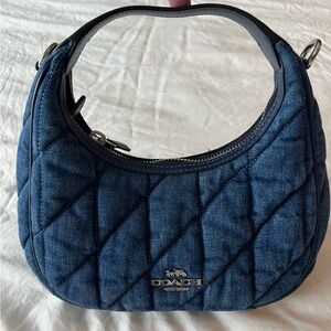 Coach Carmen Mini Denim Quilted Hobo/Crossbody Bag